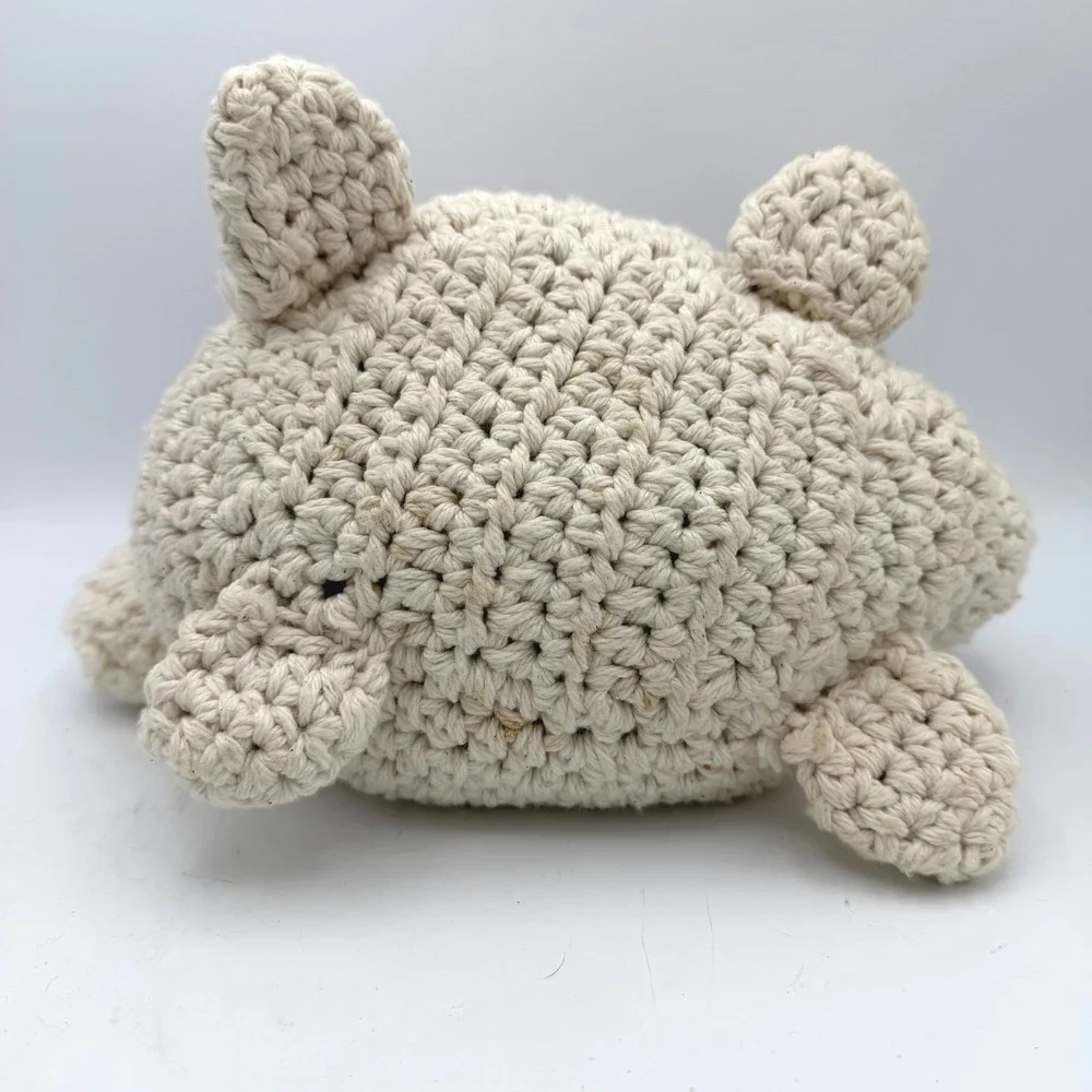 Easter Basket Handmade Crochet Bag Rabbit Bunny Kids Cream Pink Amigurumi Sofite